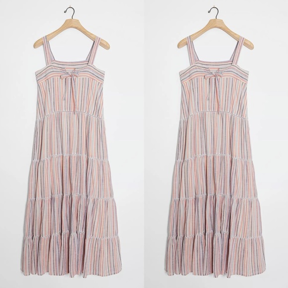 Anthropologie Sundry Luna Tiered Midi Dress - Picture 2 of 6